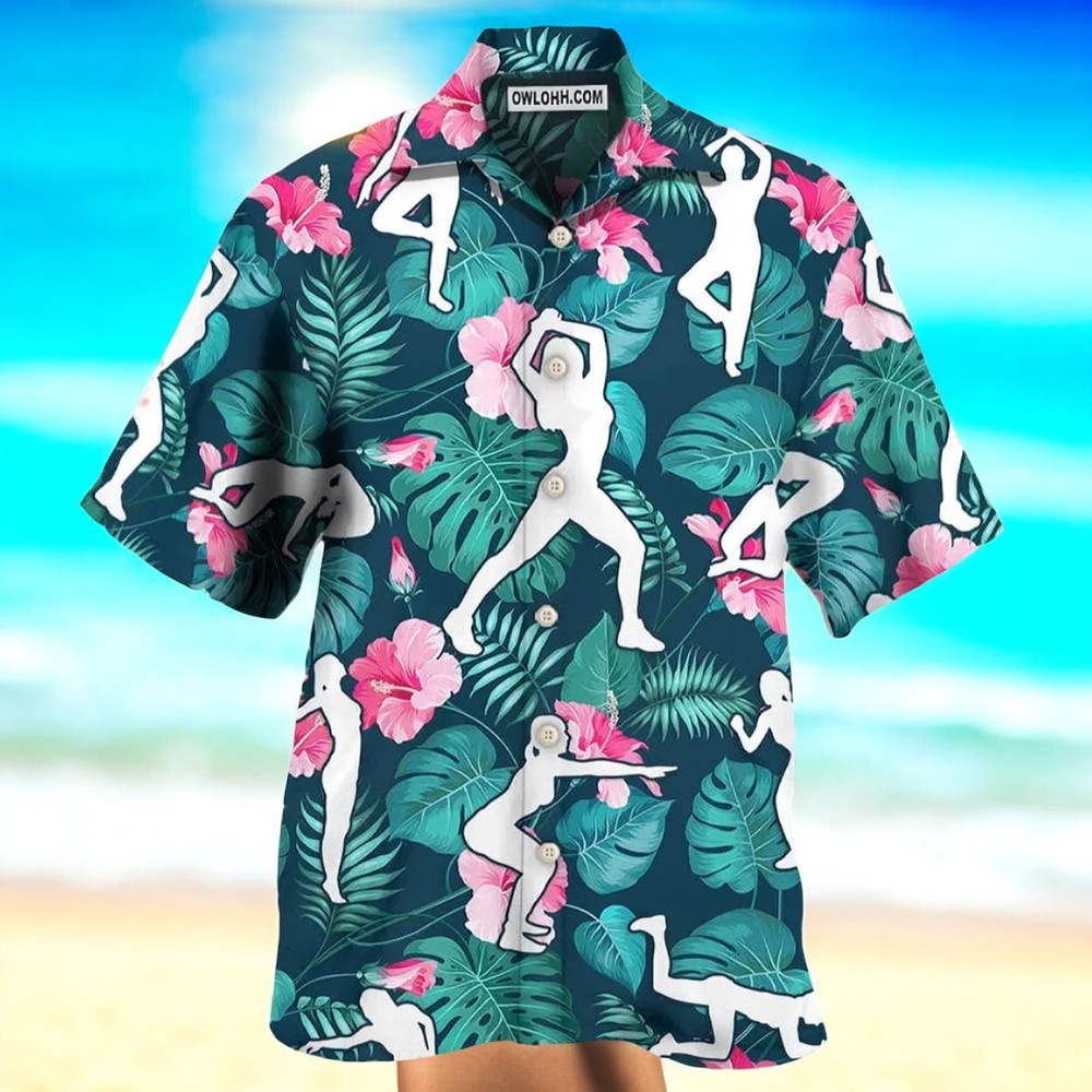 Tropical Floral Hawaiian Shirt for Men US Size Summer Aerobics Style New Casual Design