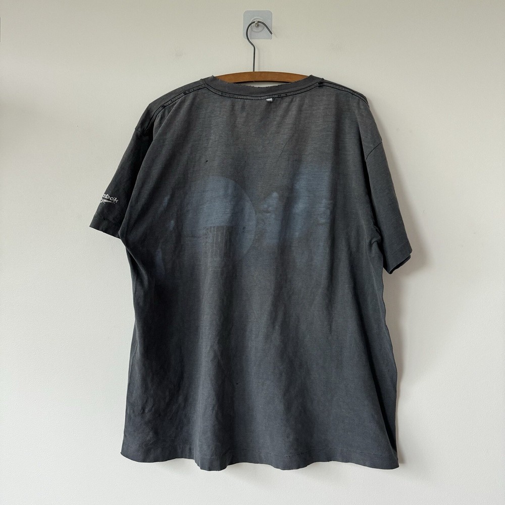 Reebok T-Shirt Men’s XL Shaq Take Care Of Your Baby Black 90’s NBA Faded Baggy
