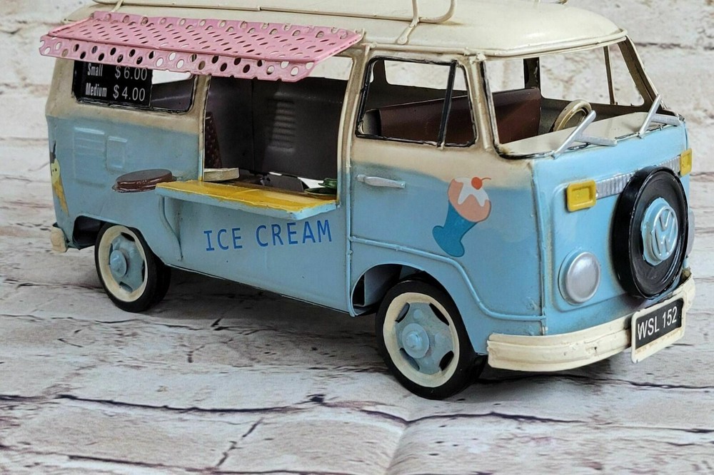 Antique Style Collector Edition Ice Cream Truck Metal Metallic Masterpiece Decor