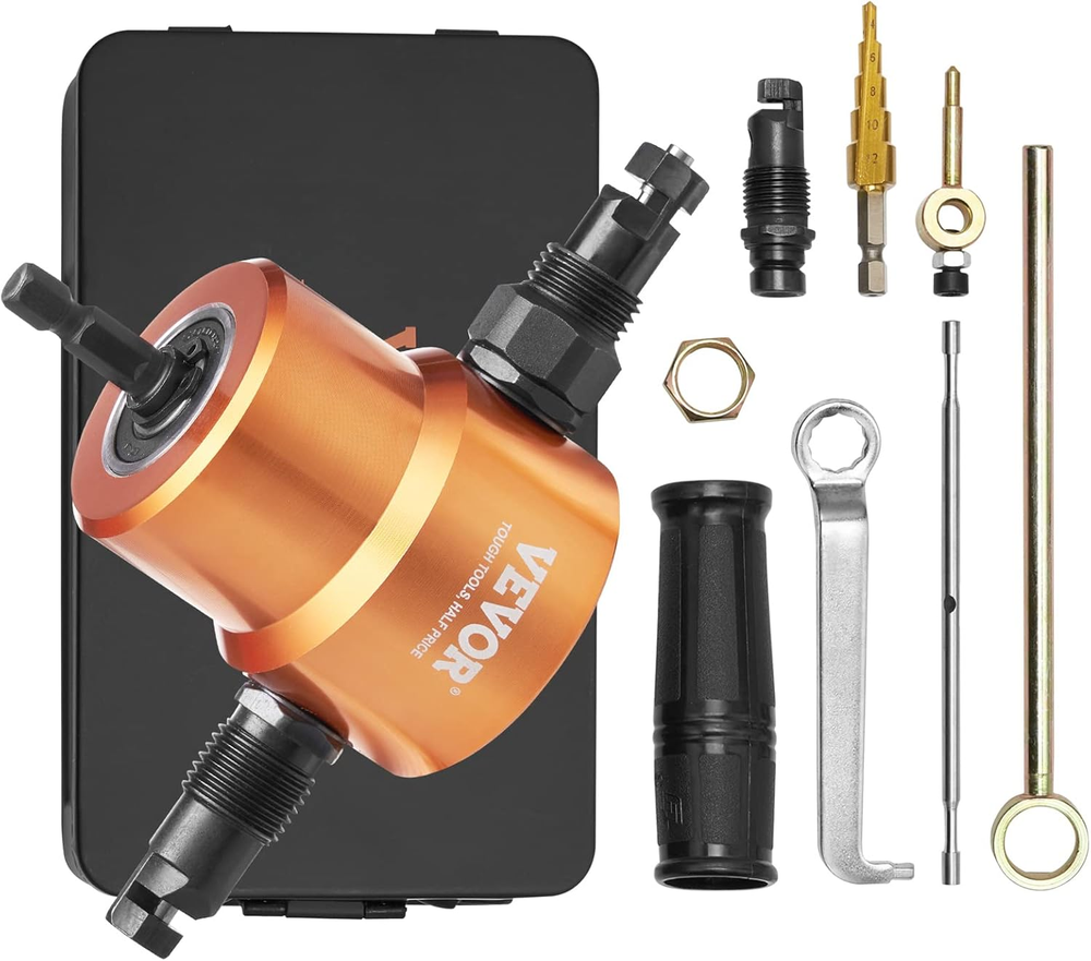 360-Degree Double Head Metal Nibbler Drill Attachment for Sheet Metal Cutting