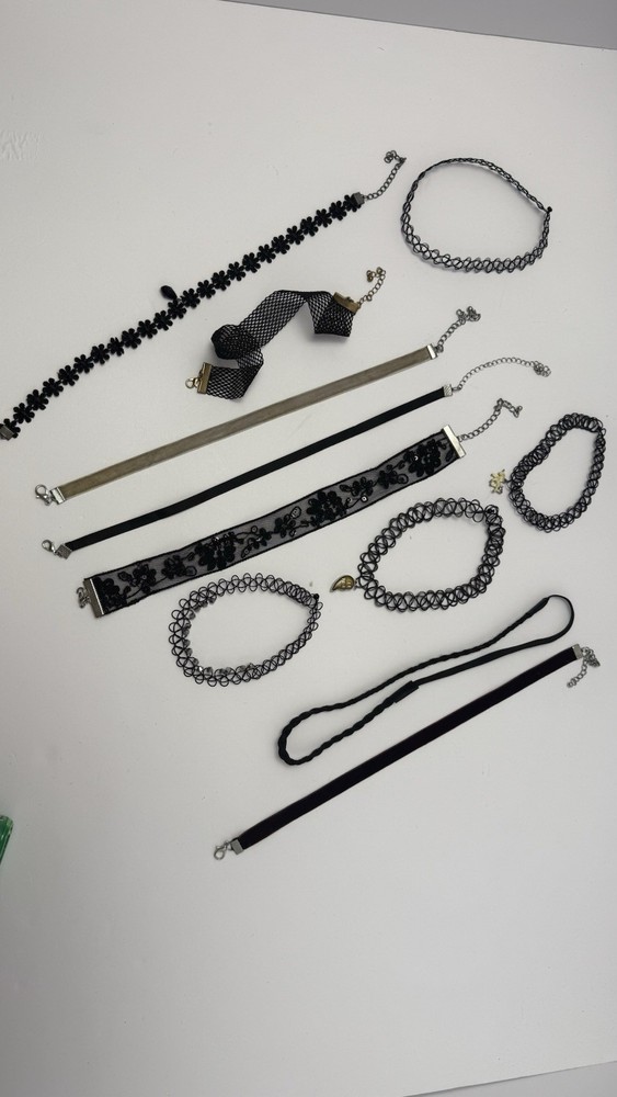 Set of 11 Gothic-Style Chokers – Variety of Designs