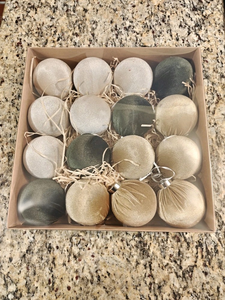 Velvet, Christmas Ornament Ball Set, 16 Pack, 4 Inch Balls, Please Read Details