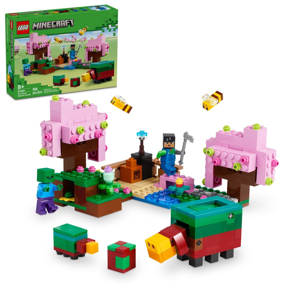 Lego Minecraft 304pc Cherry Blossom Garden Building Set 21260 2024 Edition