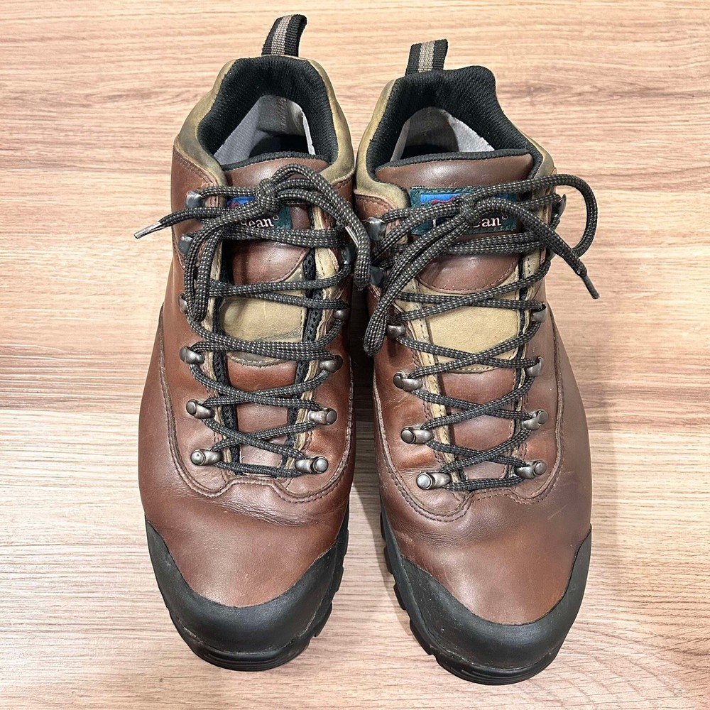 LL BEAN Men’s Gore-Tex Brown Leather Hiking Boots Size 12w FLASH SALE!!-image