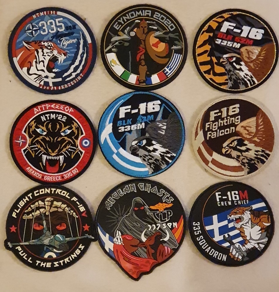 GREEK  AIRFORCE F 16 LIMITED TIME OFFER #3 LOT OF  9  PATCHES-image