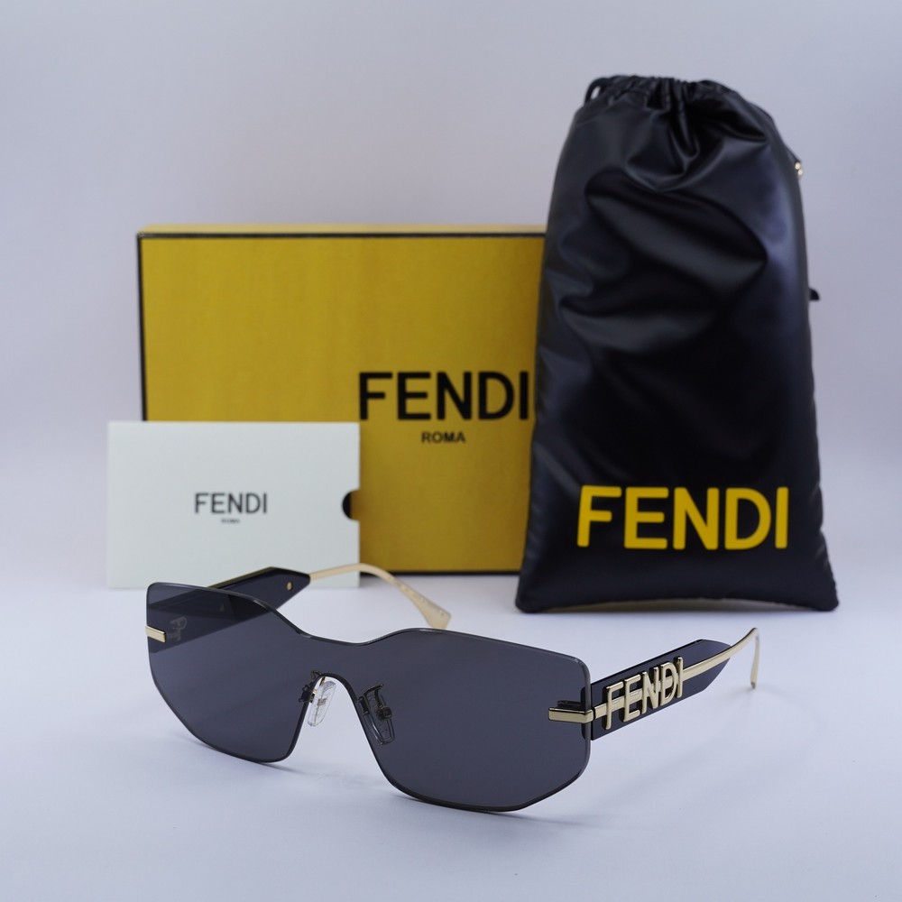 Fendi FENDIGRAPHY FE40066U Light Grey Transparent Sunglasses 30A Shiny Frame