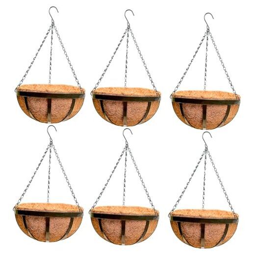 LaLaGreen Outdoor Hanging Baskets for Plants (6 Pack, 16 16