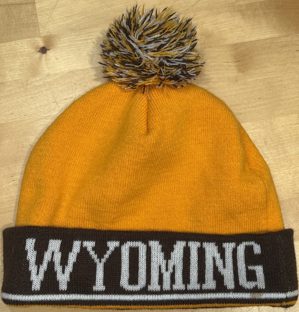 WYOMING COWBOYS New Era Beanie Pom Winter Ski Snowboard Knit Skull Cap Hat