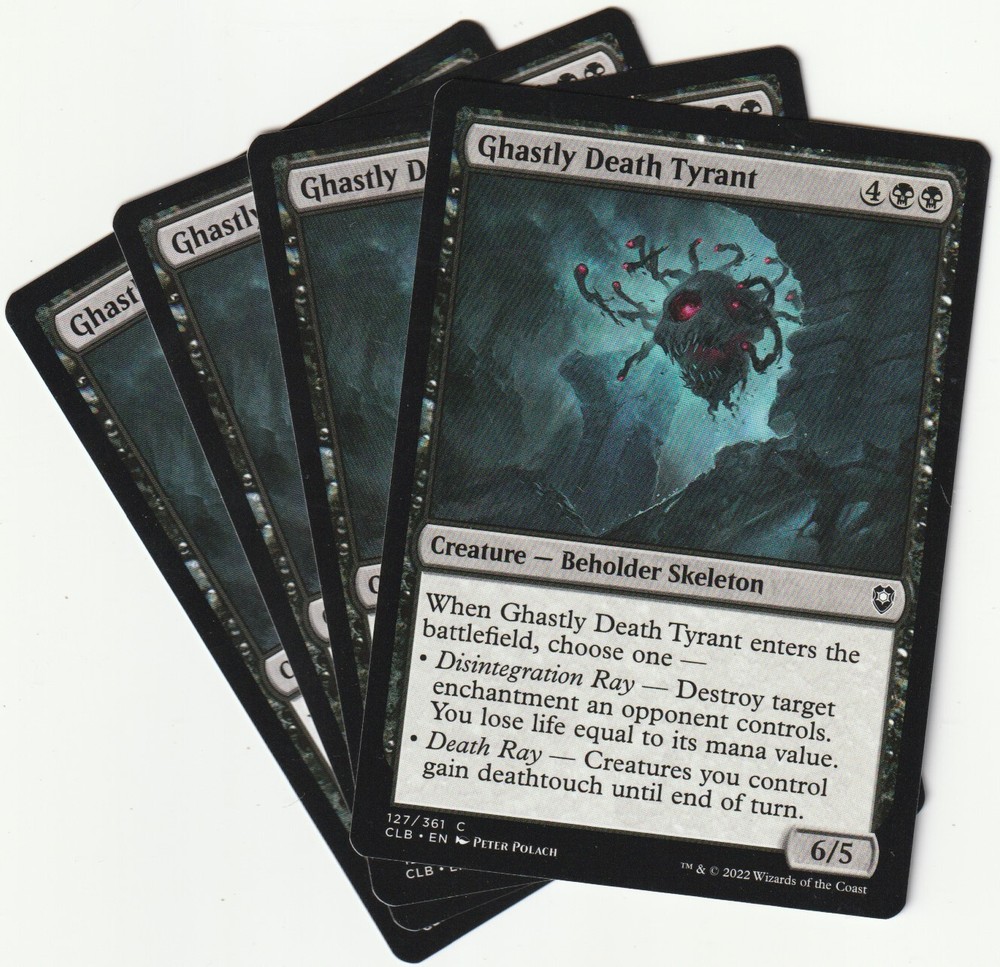 4 MTG Ghastly Death Tyrant Black Creature Playset - CLB/EN NM/EX