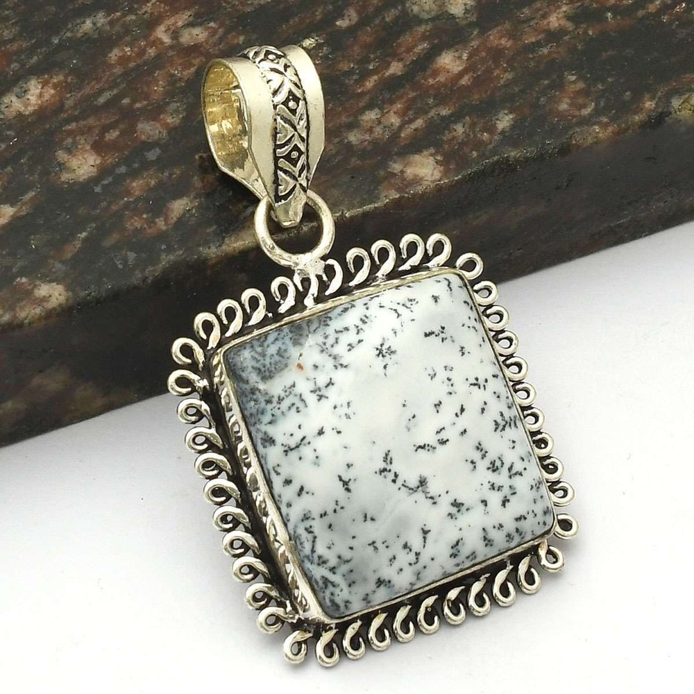 Dendrite Opal Gemstone Ethnic Handmade Pendant Jewelry Gift For Her 2