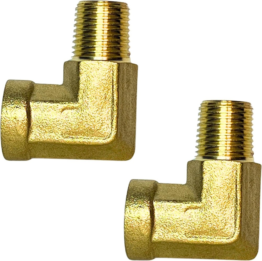2-Pack 90° Brass Barstock Street Elbow 1/8