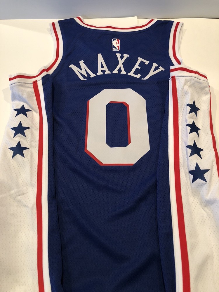 Tyrese Maxey Nike Sixers Basketball Jersey Men’s XL 76ers Home Blue Swingman