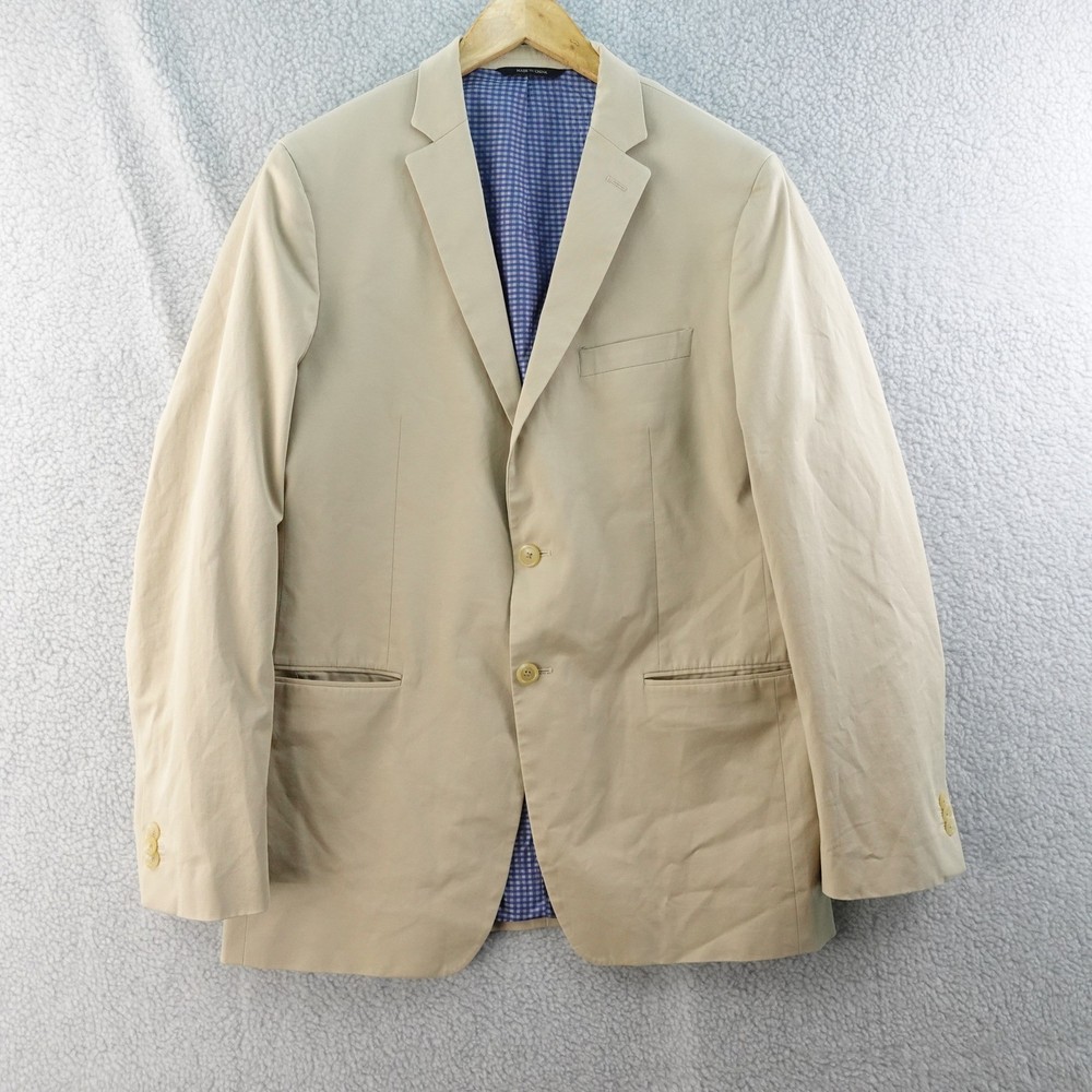 Banana Republic Manteco Blazer 42L Tailored Fit Beige Sport Coat Jacket Business