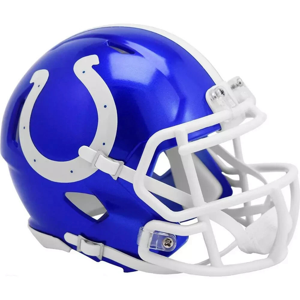 *SALE* INDIANAPOLIS COLTS CHROME FLASH NFL SPEED MINI FOOTBALL HELMET RIDDELL!-image