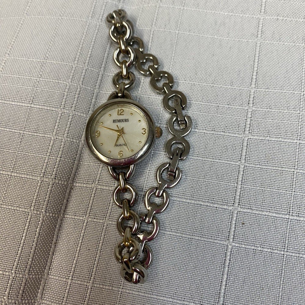 Rumours Quartz Stainless Steel Bracelet Silver Mother of Pearl Dial Watch READ