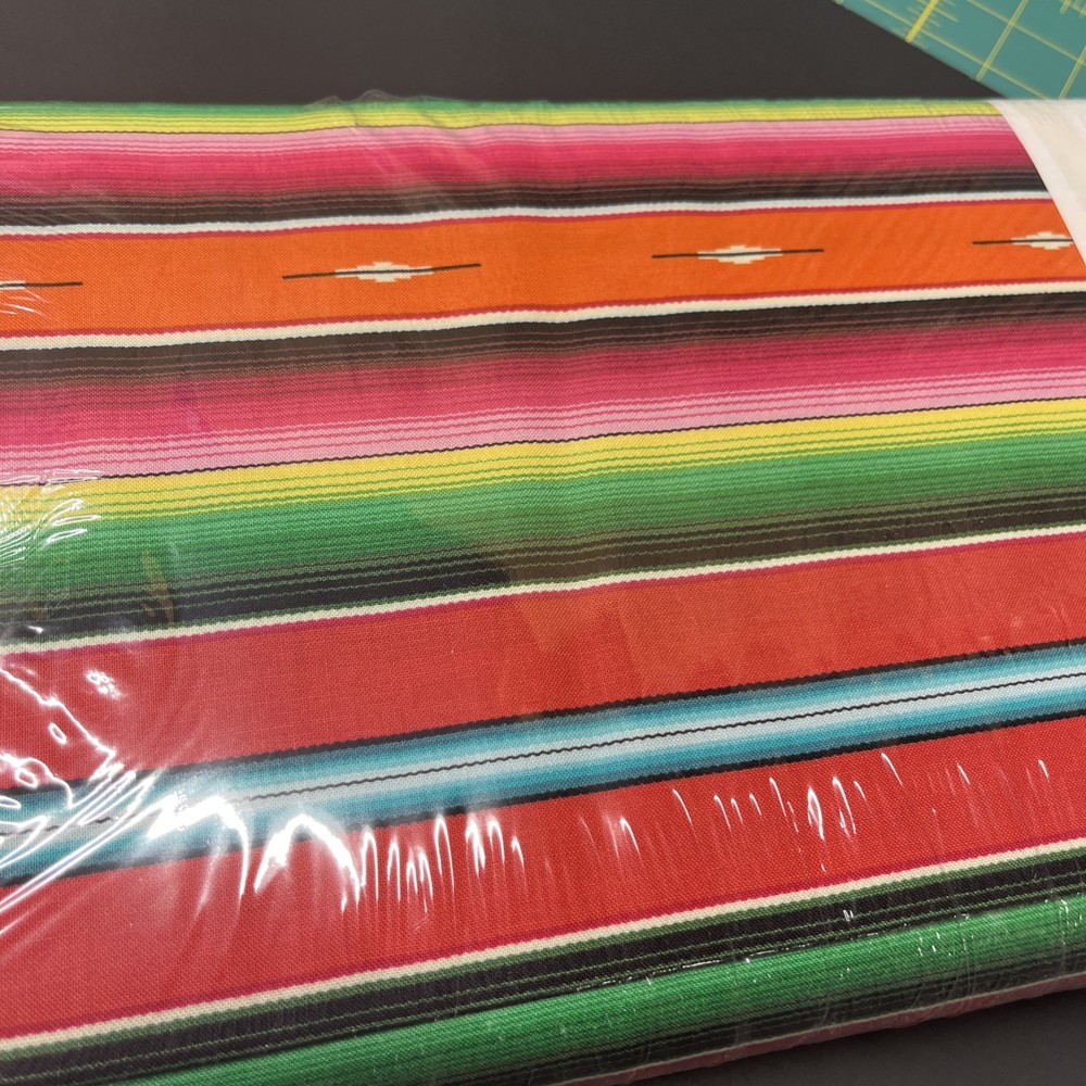 Surf Serape Fabric M Fiesta Red  15 Yard Cotton Fabric ENTIRE BOLT wrapped