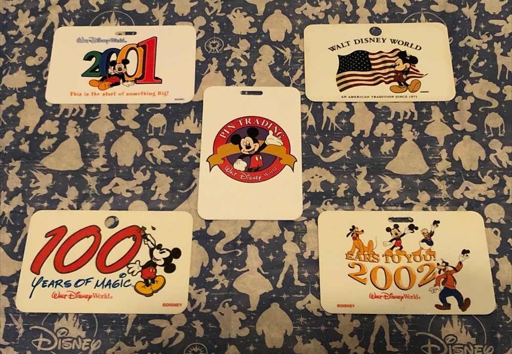 Disney World Pin Trading Lanyard Cards Set of 5 WDW Exclusive  
