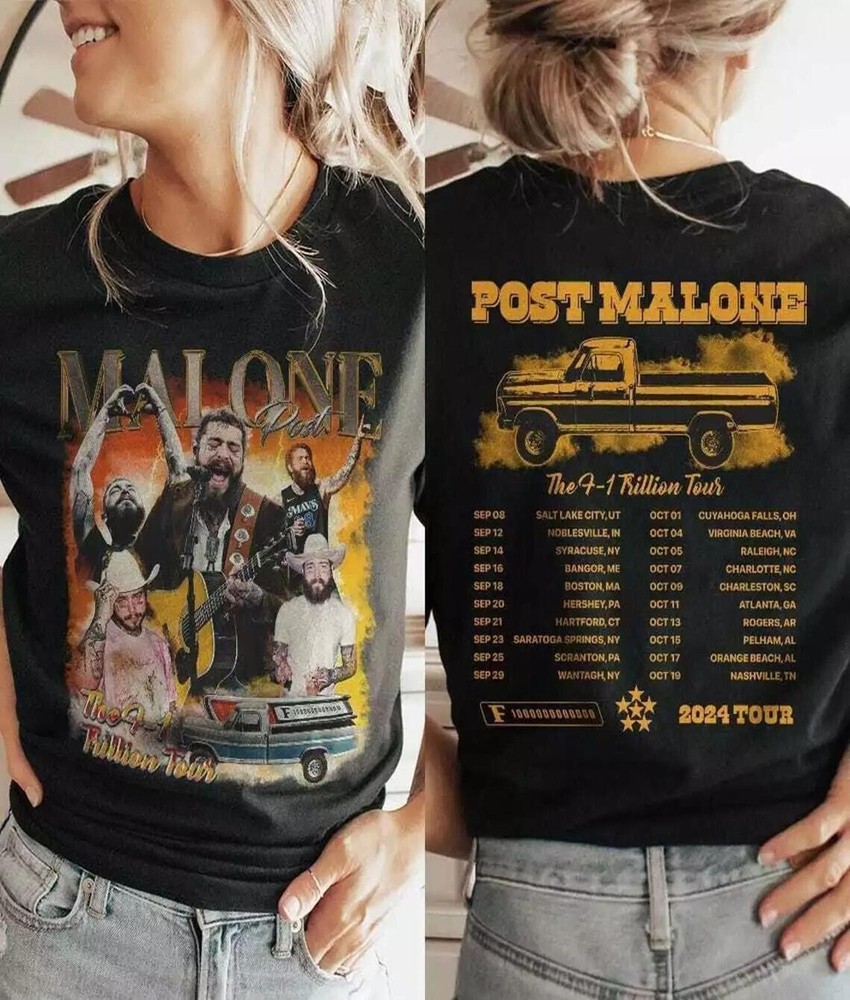 Post Malone Tour Shirt Post Malone The F-1 Trillion 2024 Concert T Shirt S-5XL