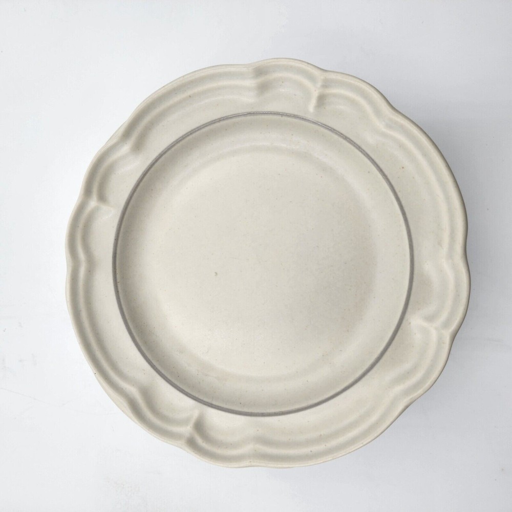 Pfaltzgraff Heirloom 6-Piece Stoneware Salad Plates Mid-Century Cream White 8 Inch