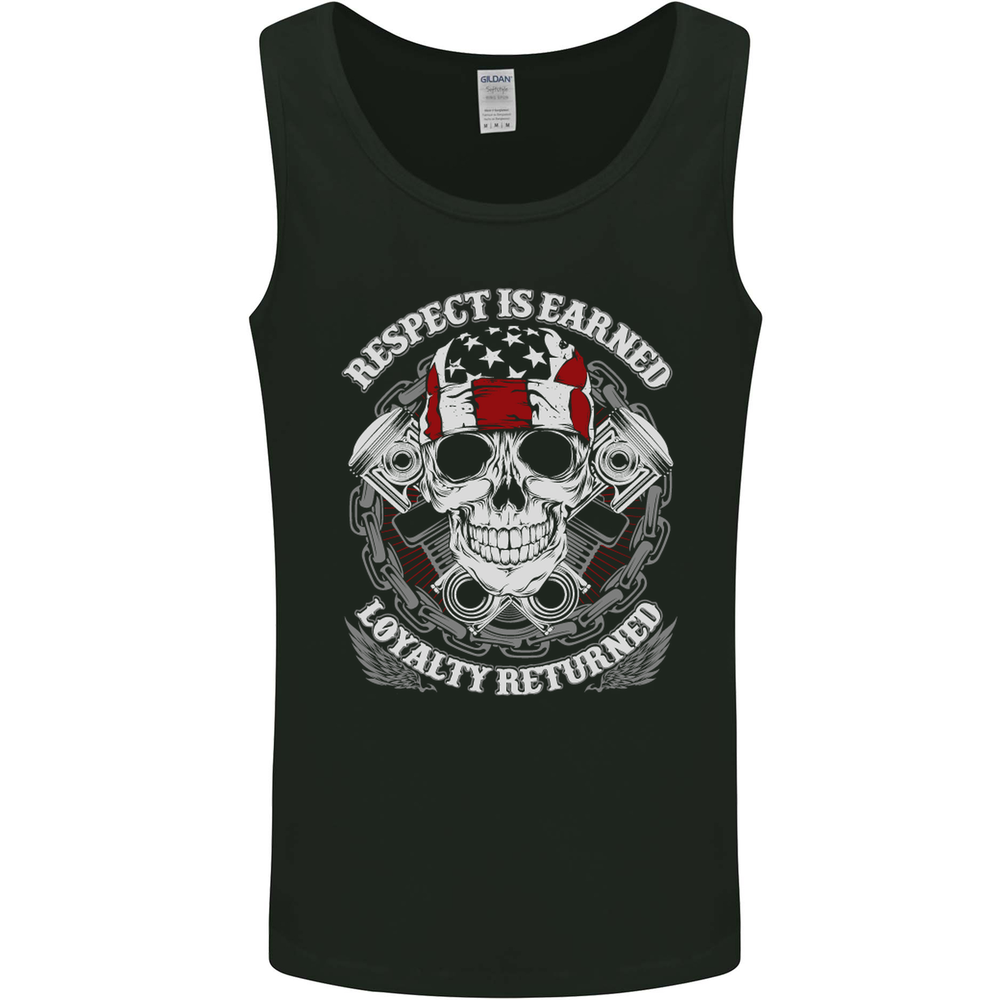 Respect Earned Motorbike Motorcycle Biker Mens Vest Tank Top