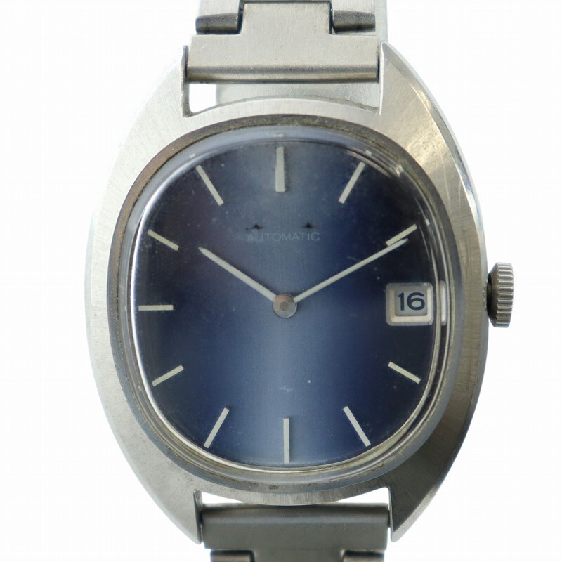 Seiko Automatic Watch with Date Blue Dial Silver Case 2418-7010 Gy11 Mq