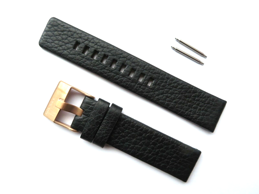 Diesel DZ1733 Original Black Leather Replacement Watch Strap