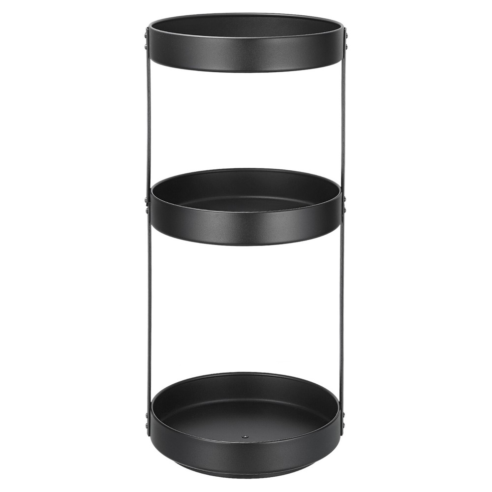 3 Tier Rotating Spice Rack Lazy Susan Organizer Compact Turntable