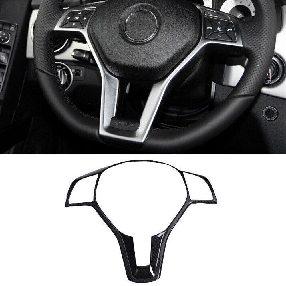 For Benz GLK 2013-2015 Carbon Fiber Steering Wheel Moulding Frame Cover Trim