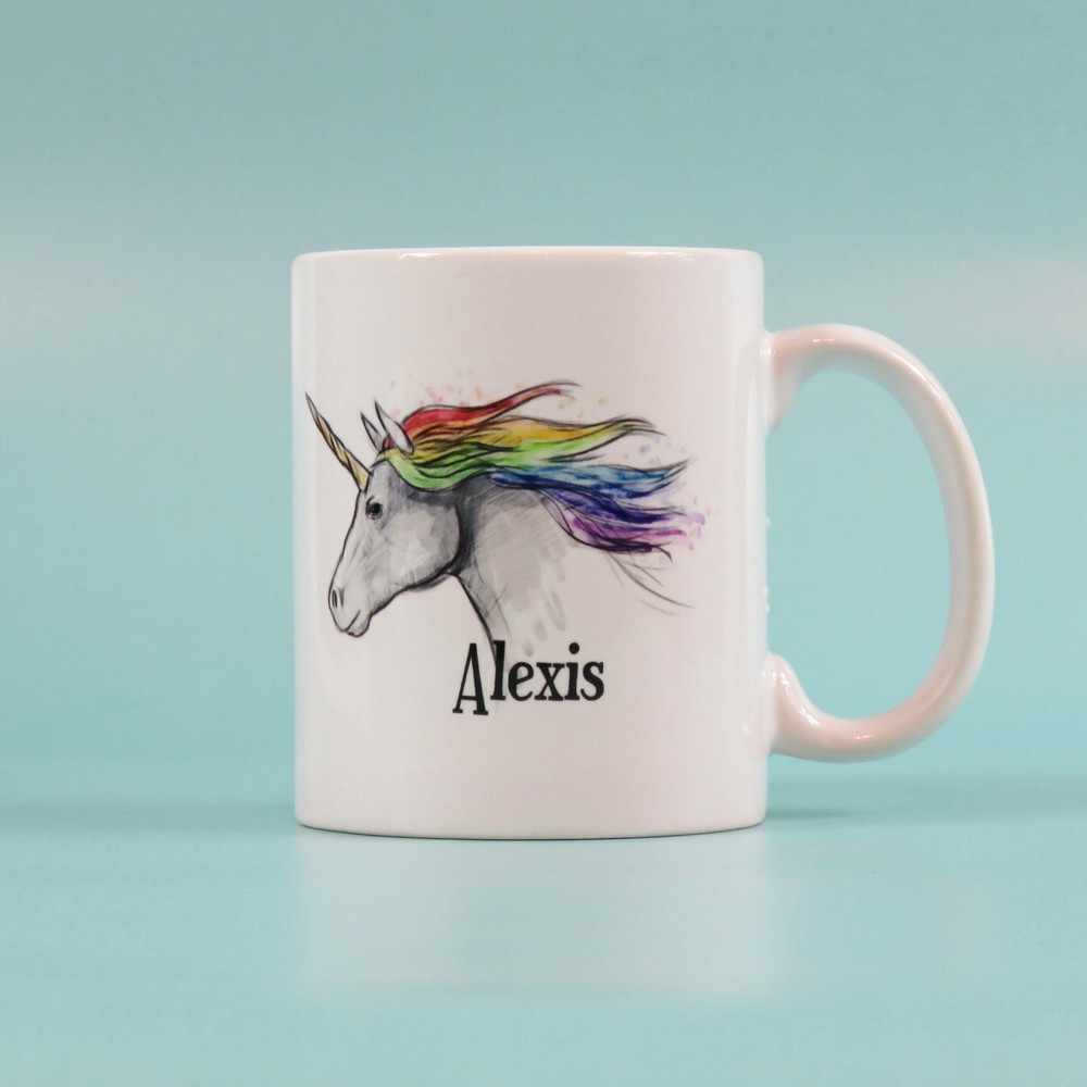 Hand Drawn Unicorn Mug ~ Personalised Name ~ Coffee Lover ~ Unicorn Present ~