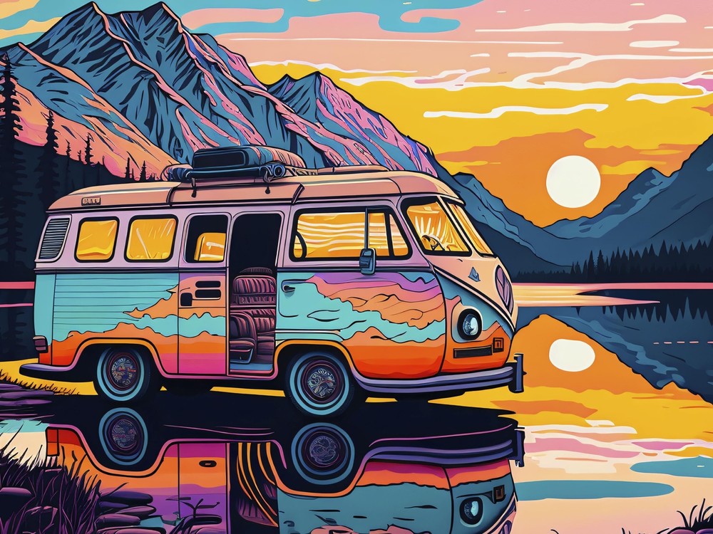 Ceaco - Glow in The Dark - Colorful Camping Glow - 750 Piece Jigsaw Puzzle