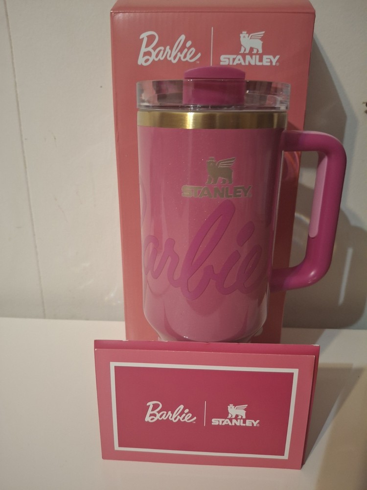 Barbie Stanley Cup 40oz Tumbler Pink Glitter Drinkware  
