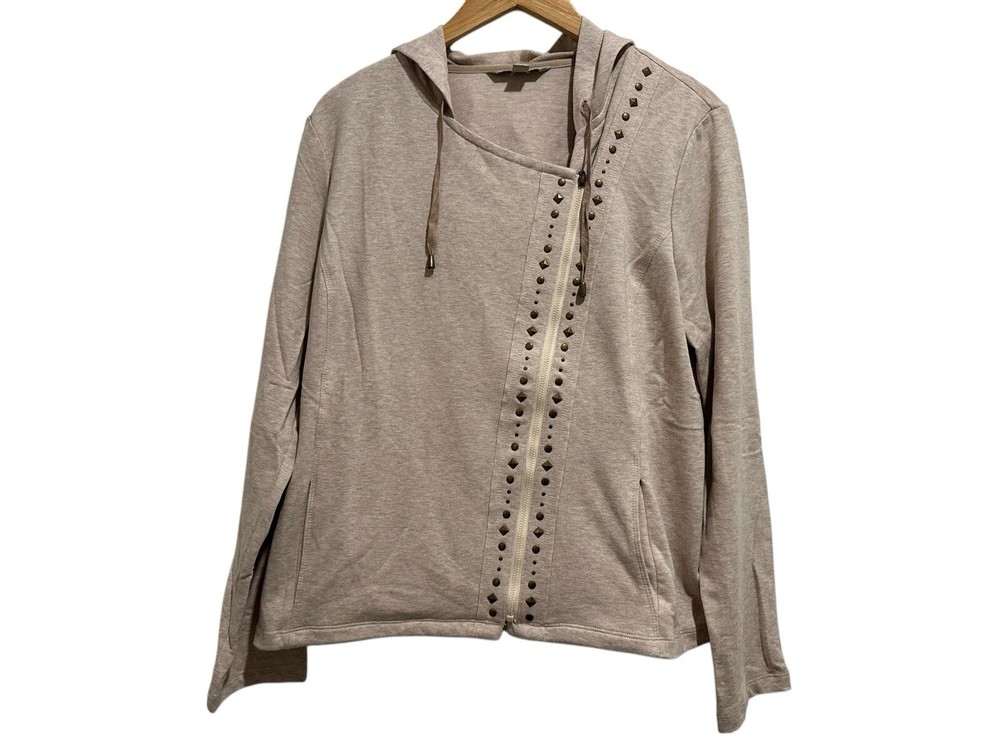 Laura Ashley Hooded Zip Cardigan with Studs and Pockets Size L