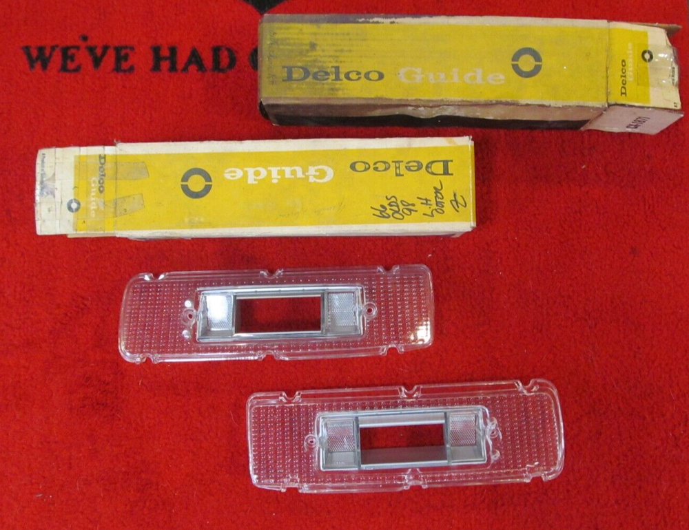 1966 Oldsmobile 98 NOS GM Clear Tail Light Lens Set 5957861 5957862
