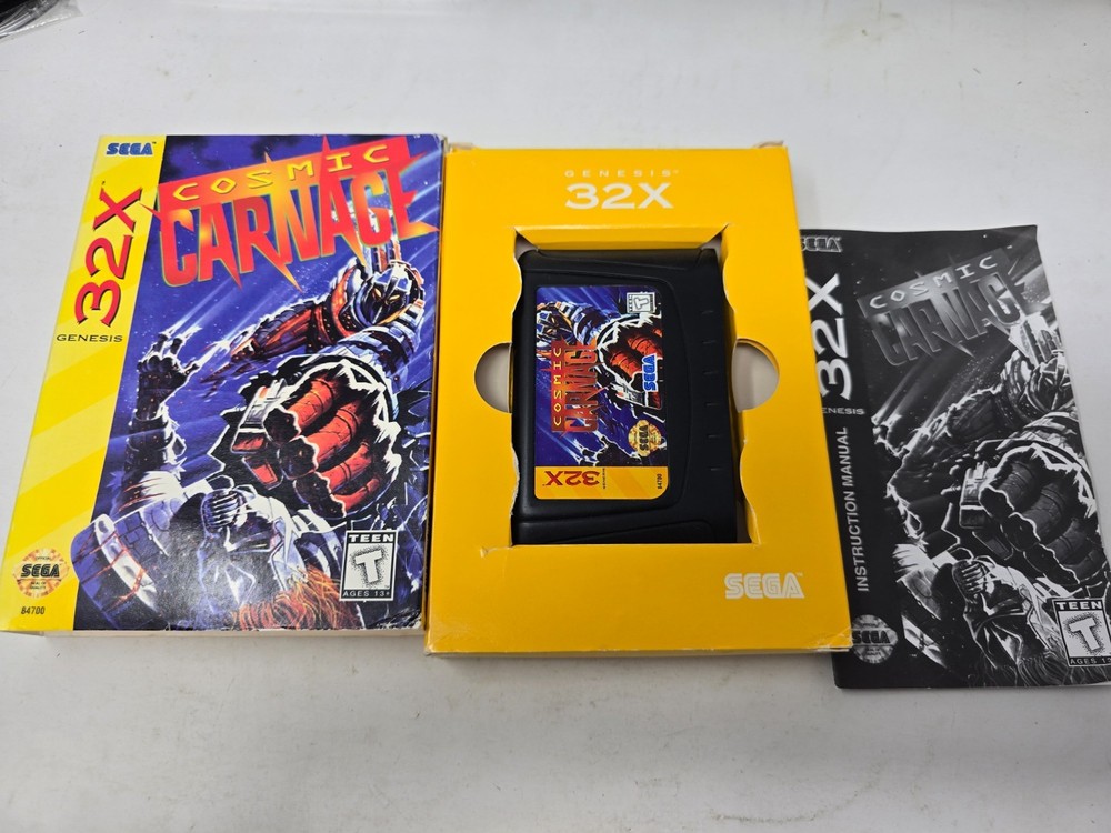 Cosmic Carnage Sega Genesis 32X Game. Complete With Box And Manual
