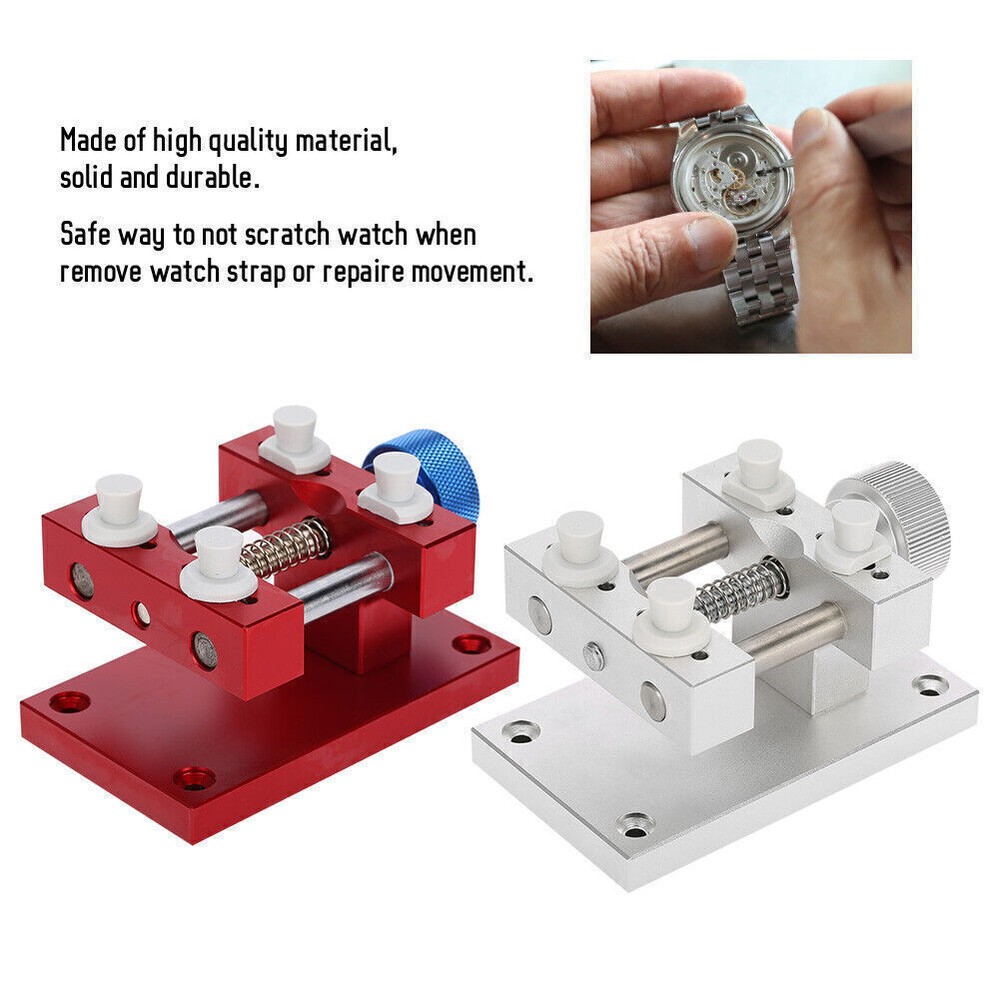 Metal Adjustable Watch Case Holder with Strap Remover for Watch Movement Repair