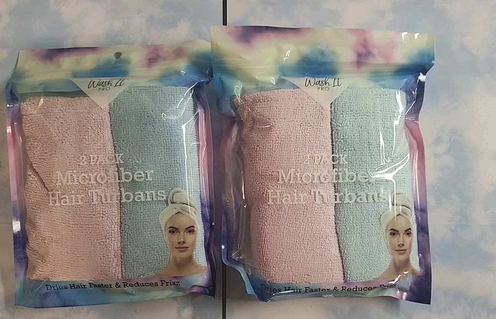 4 PCS Microfiber Hair Towels Turban Wrap for Wet Hair Drying Hair Anti Frizz