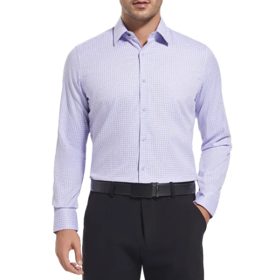 Duchamp Men's Slim Fit Dress Shirt Purple Size XL 17-35 7/8