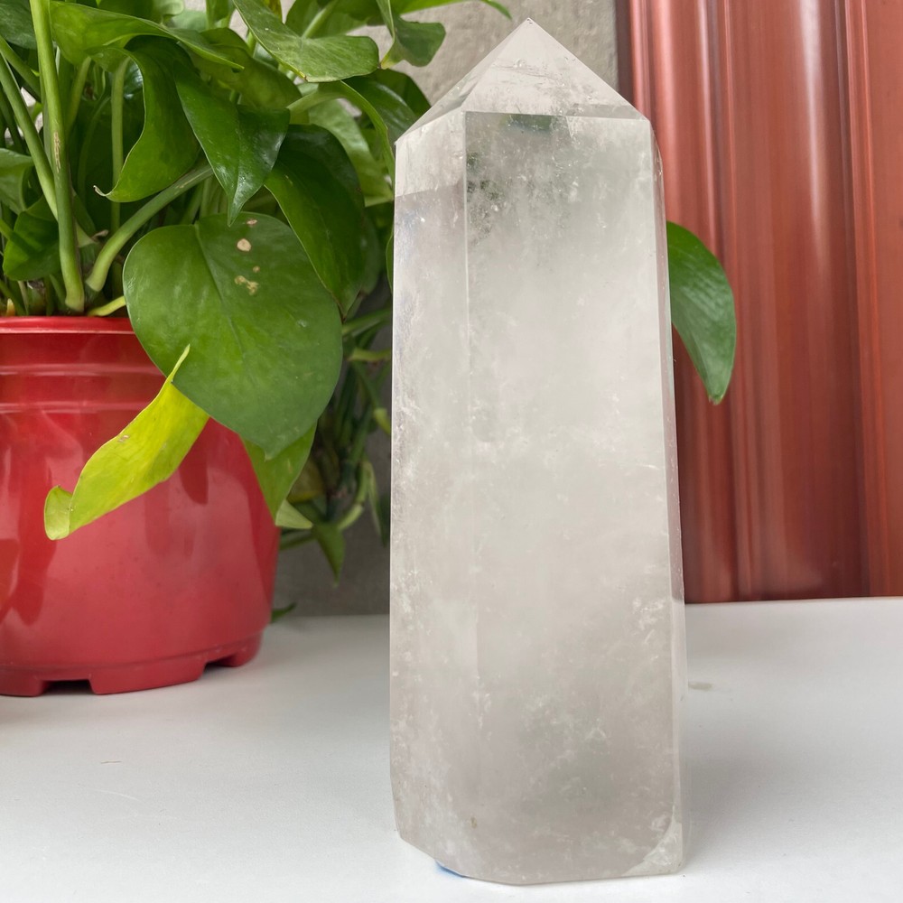835g Natural Clear Quartz Hexagon Tower Healing Crystal Mineral Specimen