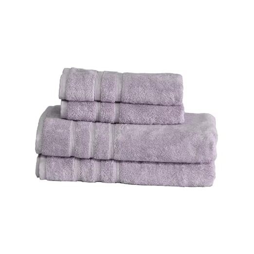 Luxury Turkish 4-Piece Towel Set in Lavender Aura