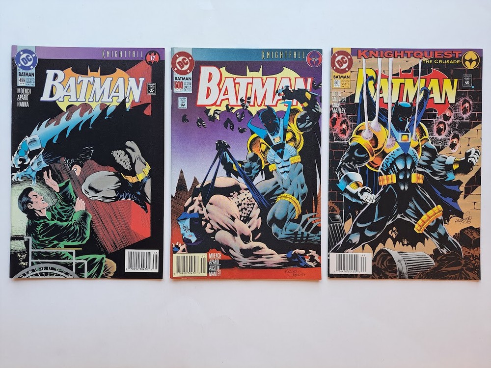 Batman DC Comics Lot #499 500 501 Newstand FIRST AZRAEL BANE Knightfall NM 1993