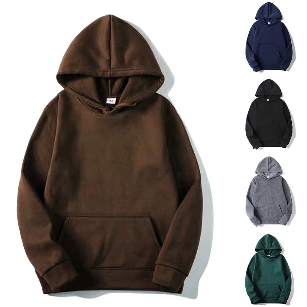 Simplistic Design Mens Athletic Hoodies with Functional Front Pocket Detail