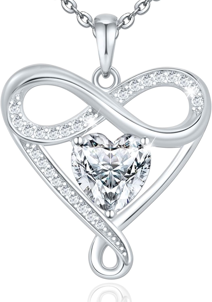 925 Sterling Silver Infinity Necklace - Exquisite Silver Jewelry for Women, Love