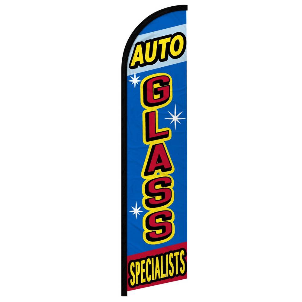 Auto Glass Specialists Windless Swooper Flag - Premium Auto Body Repair and Windshield Service Experts