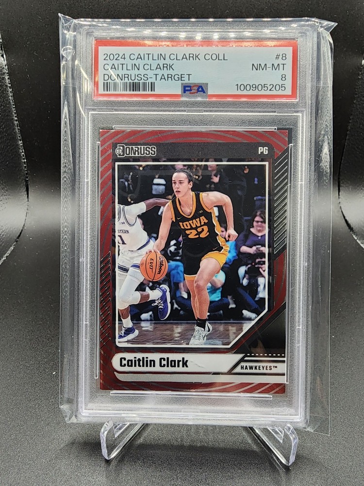 2024 Panini Caitlin Clark - Donruss Red Foil Target #8 Caitlin Clark (RC) PSA 8