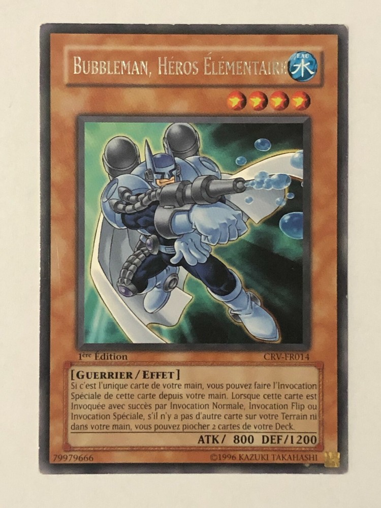 Yu-Gi-Oh JCC Elemental Hero Bubbleman CRV-FR014 1st Edition Rare Card