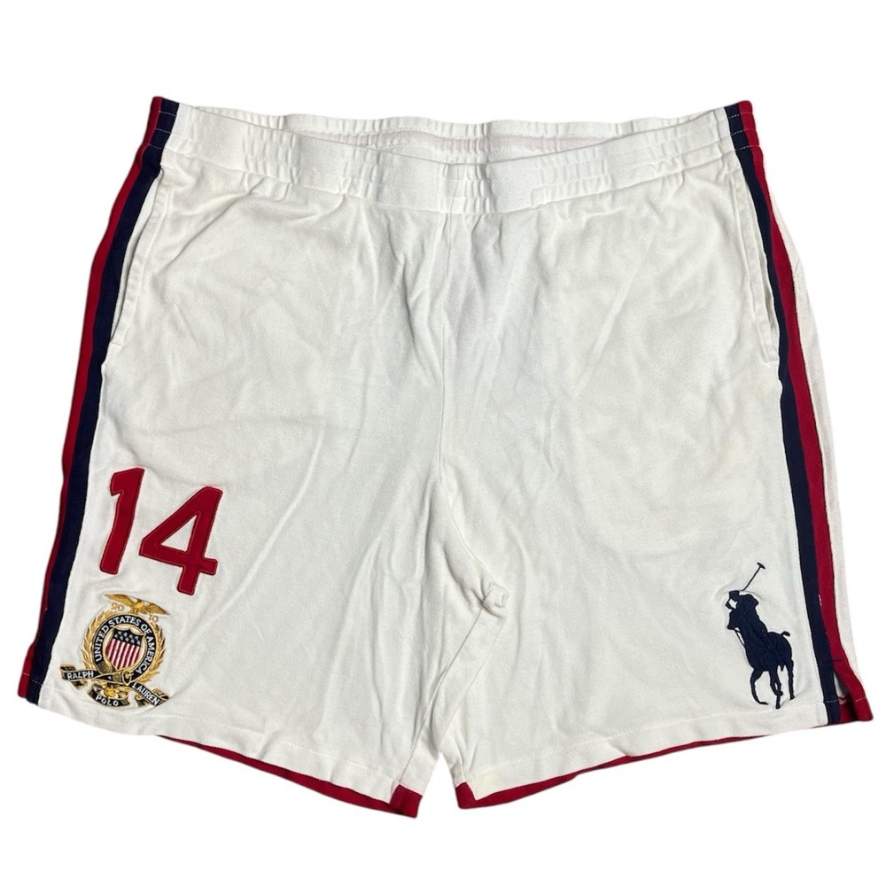Polo Ralph Lauren White Sweat Shorts USA Flag