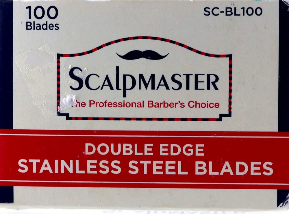 Scalpmaster Stainless Steel Double Edge Blades. 100 Pack.