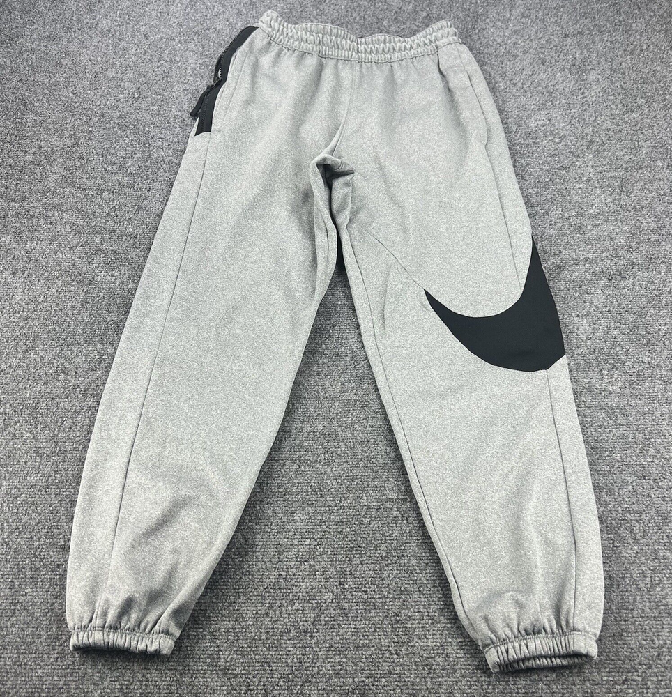 Nike Dri Fit Joggers Mens Small Gray Sweatpants Athletic Big Swoosh