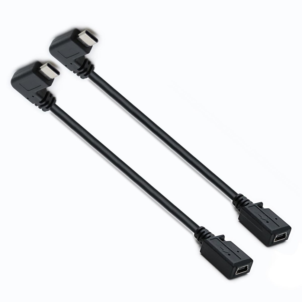 2-Pack 90 Degree USB Type C Male to Mini USB femlae CableUSB 3.1 Male to Mini...