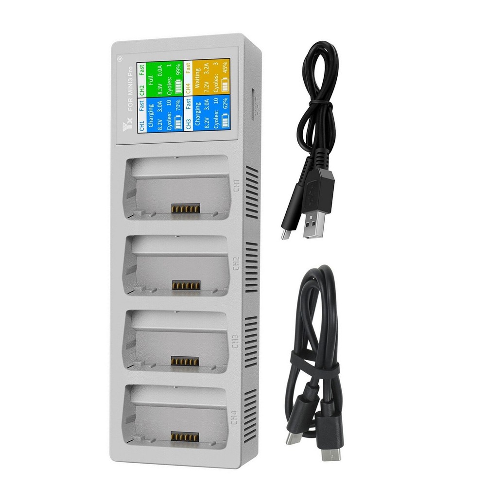 4-Way Fast Charging Hub Dock For DJI Mini 3 Pro Drone Batteries  